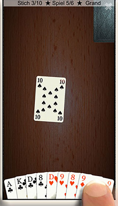 Skatkarte ausspielen